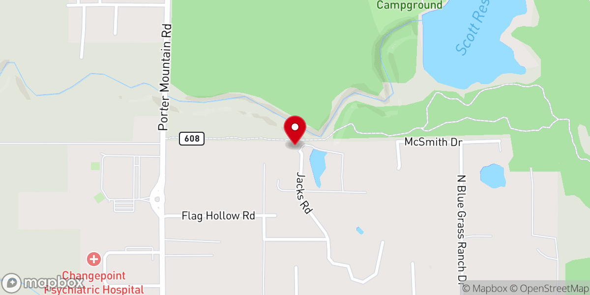 Map showing location of Porter Mountain Stables