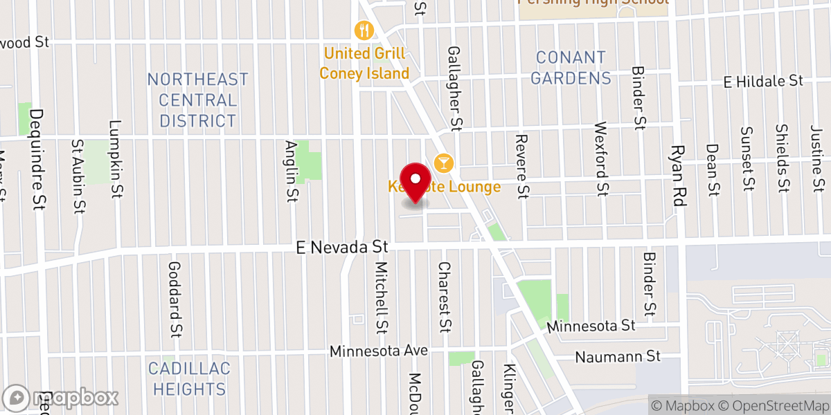 Map showing location of Antioch Missionary Baptist Church