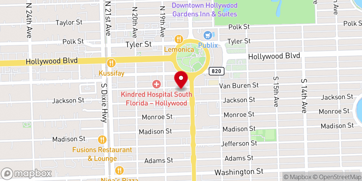 Map showing location of Hollywood Spanish Seventh-day