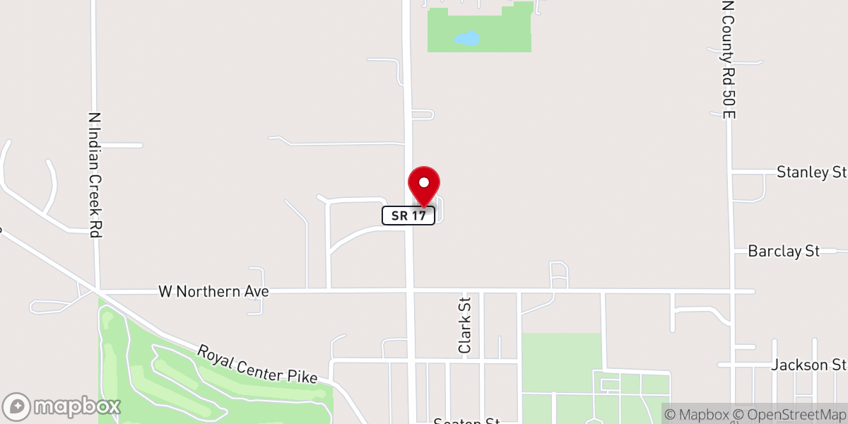 Map showing location of Hillcrest Baptist Church