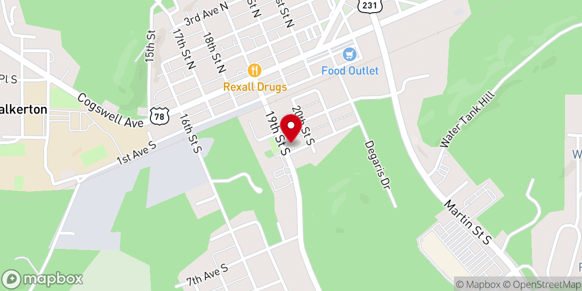 Map showing location of Greater New Destiny Christian Church