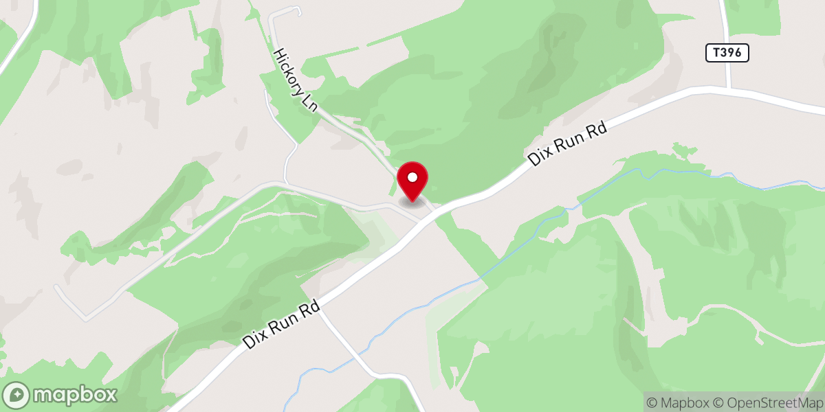 Map showing location of Dicks Run Church