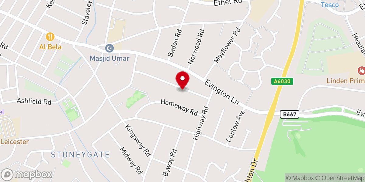 Map showing location of Wesleyan Holiness Church