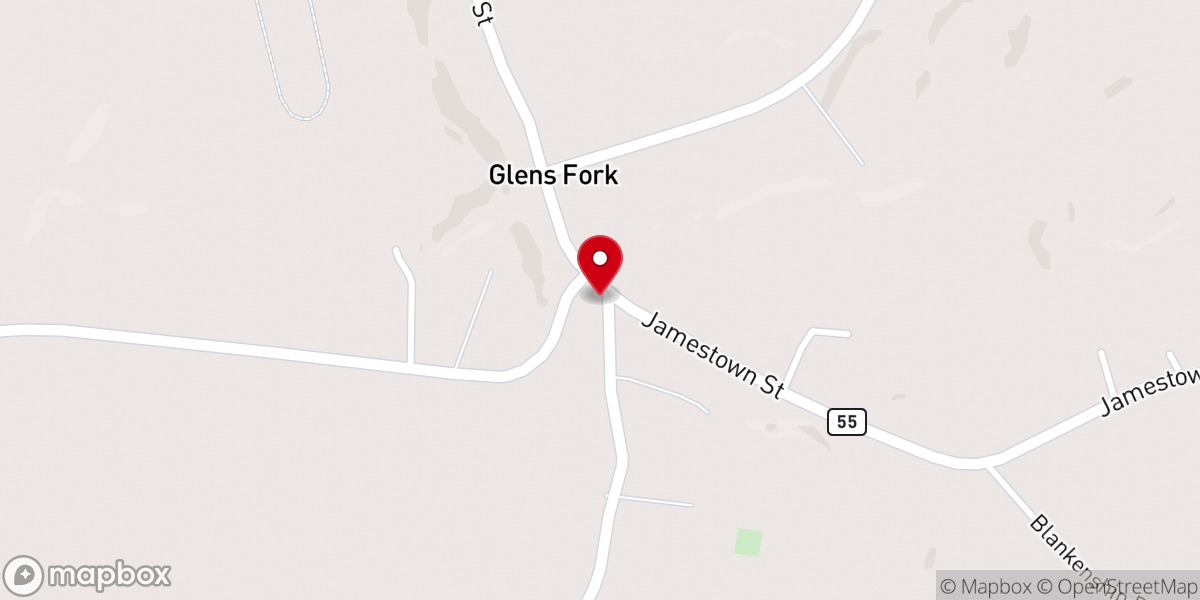 Map showing location of Glens Fork Church of Nazarene