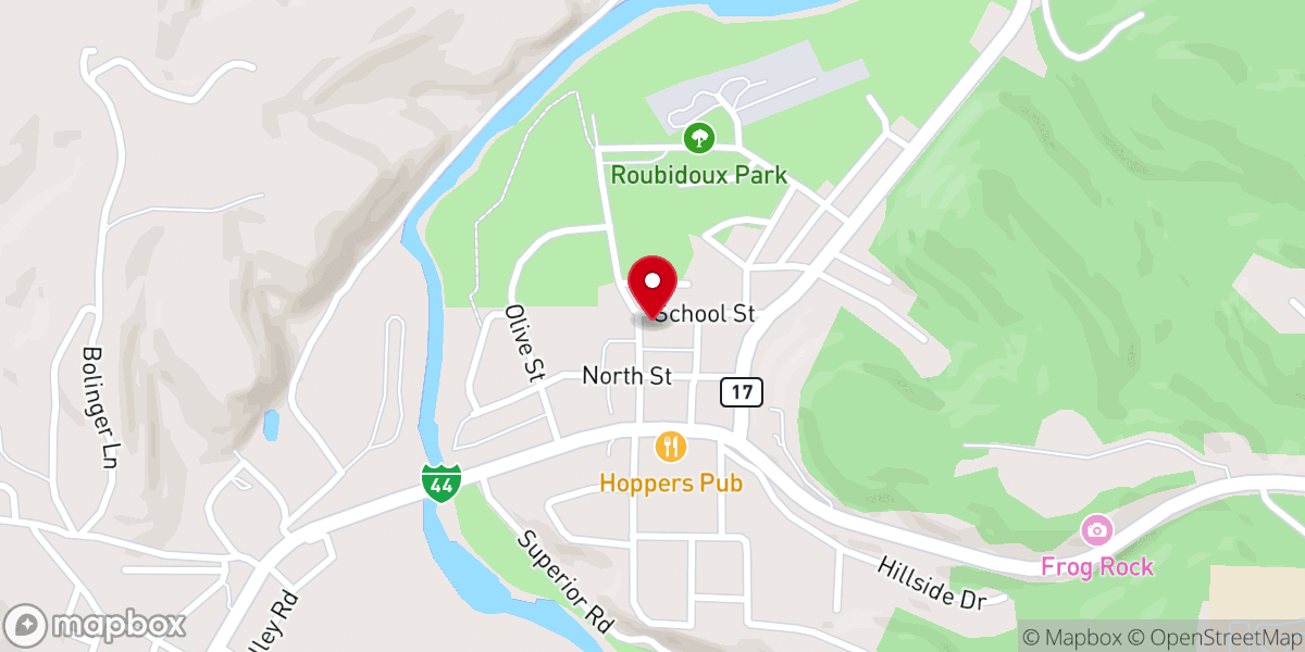 Map showing location of First Baptist Church of Waynesville