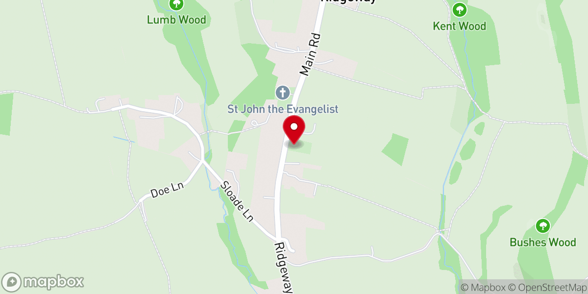 Map showing location of Ridgeway Methodist Church