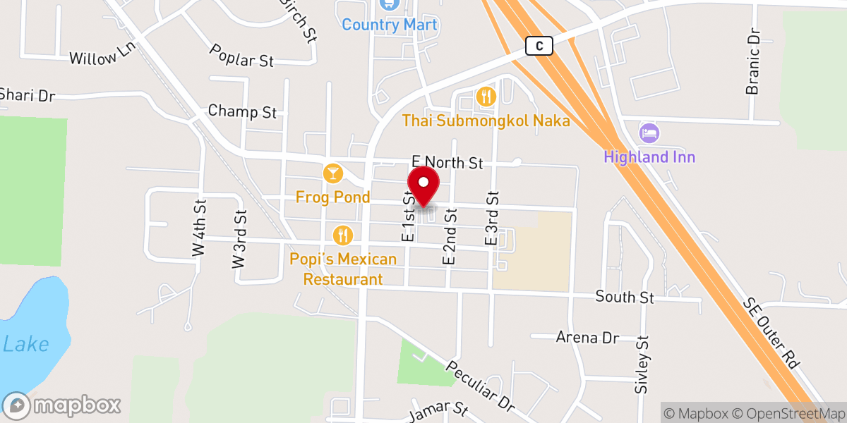 Map showing location of Shiloh Fellowship Church