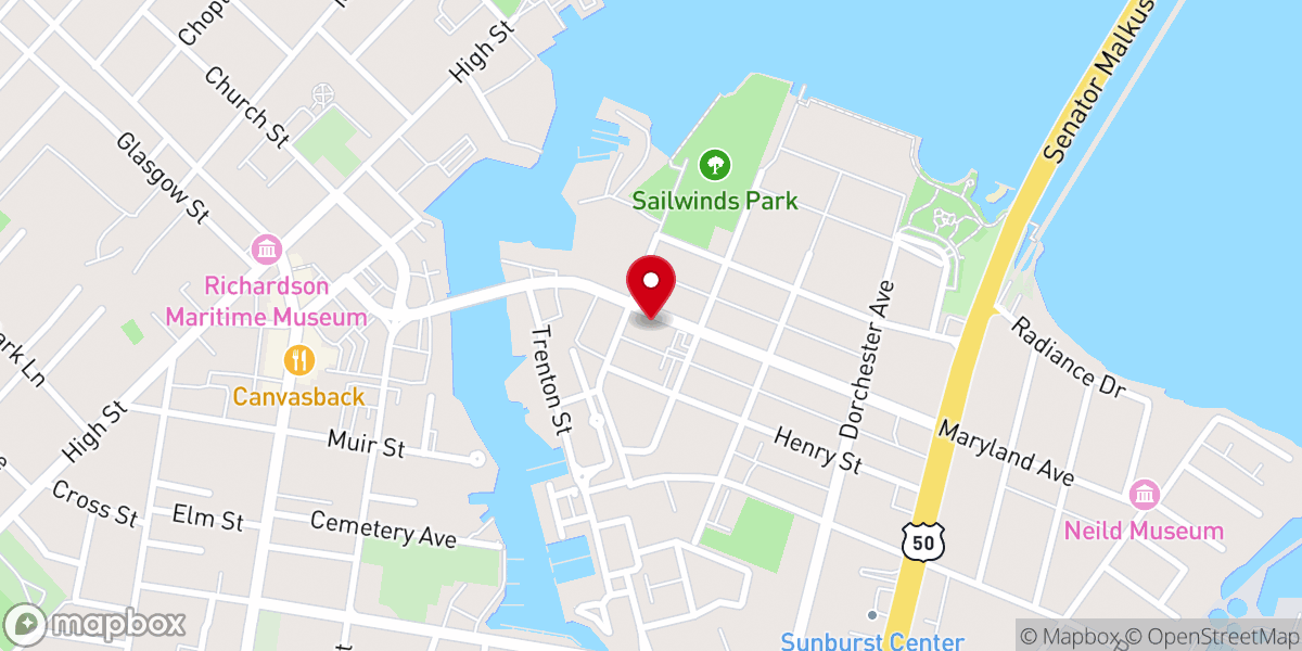 Map showing location of Hoopers Island United Methodist Church