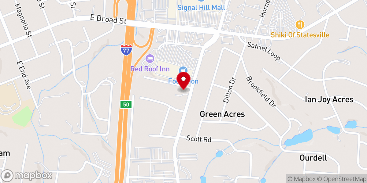 Map showing location of East Side Baptist Church