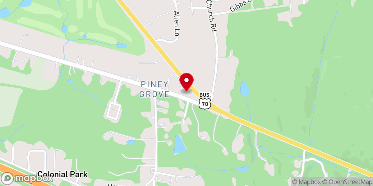 Map showing location of Wayside Baptist Church