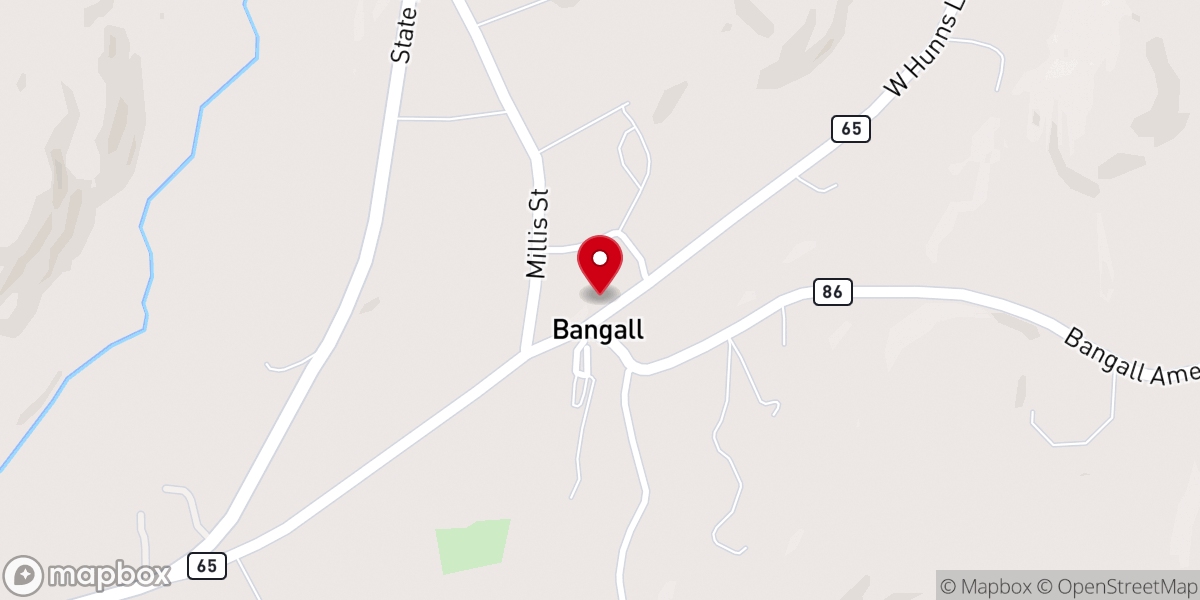Map showing location of Bangall United Methodist Church