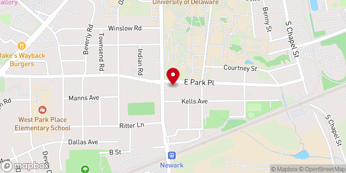 Map showing location of Blue Hens for Christ