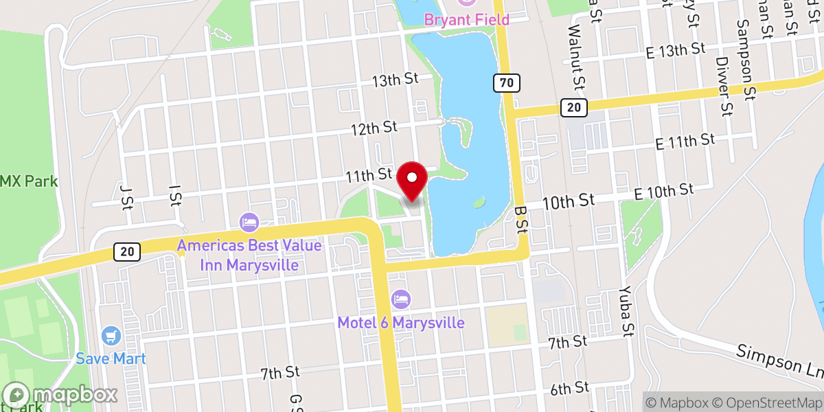 Map showing location of Marysville SDARM Church