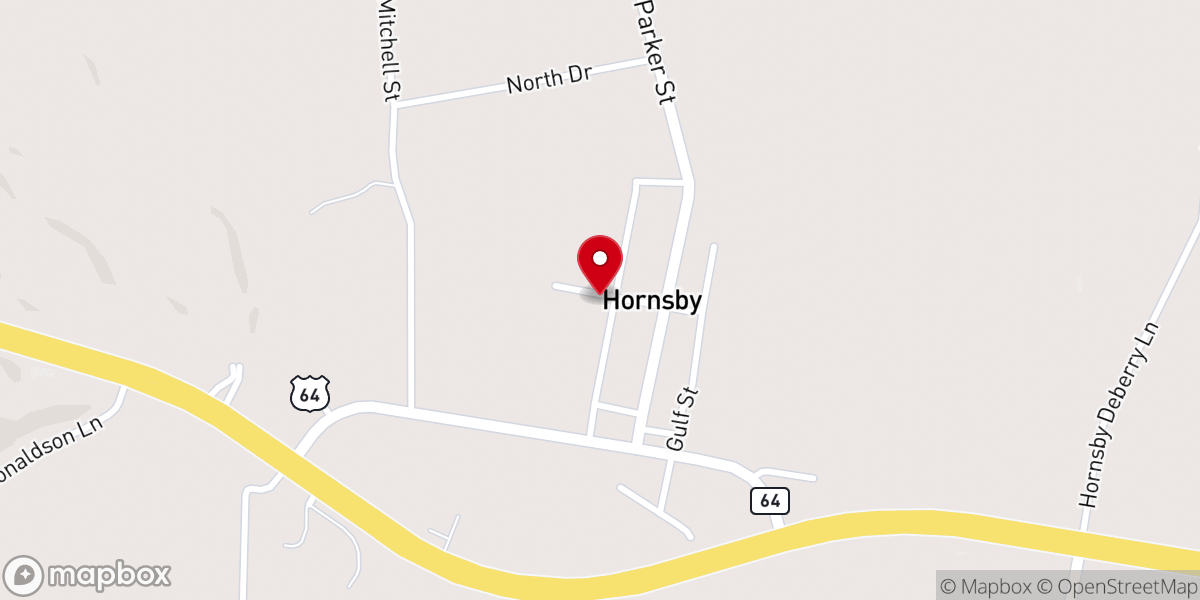 Map showing location of Hornsby Baptist Church