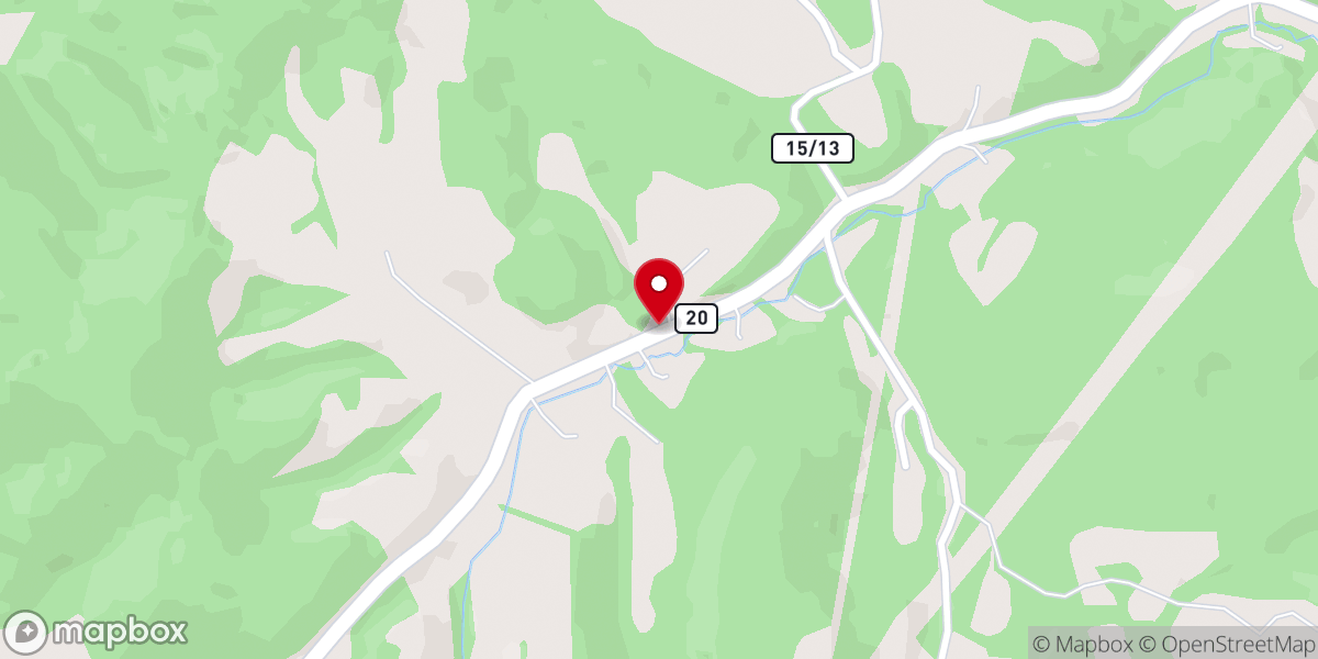 Map showing location of Little Glade Church