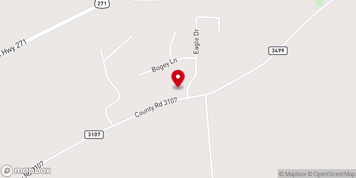 Map showing location of Church of God A Worldwide Association - East Texas