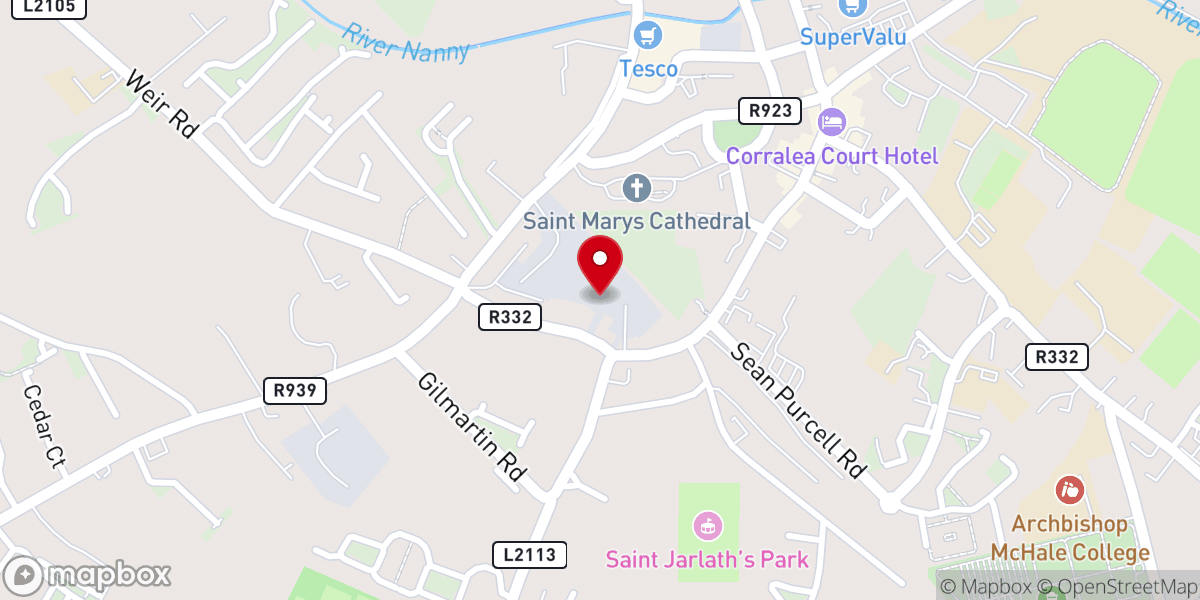 Map showing location of Tuam Mart Store