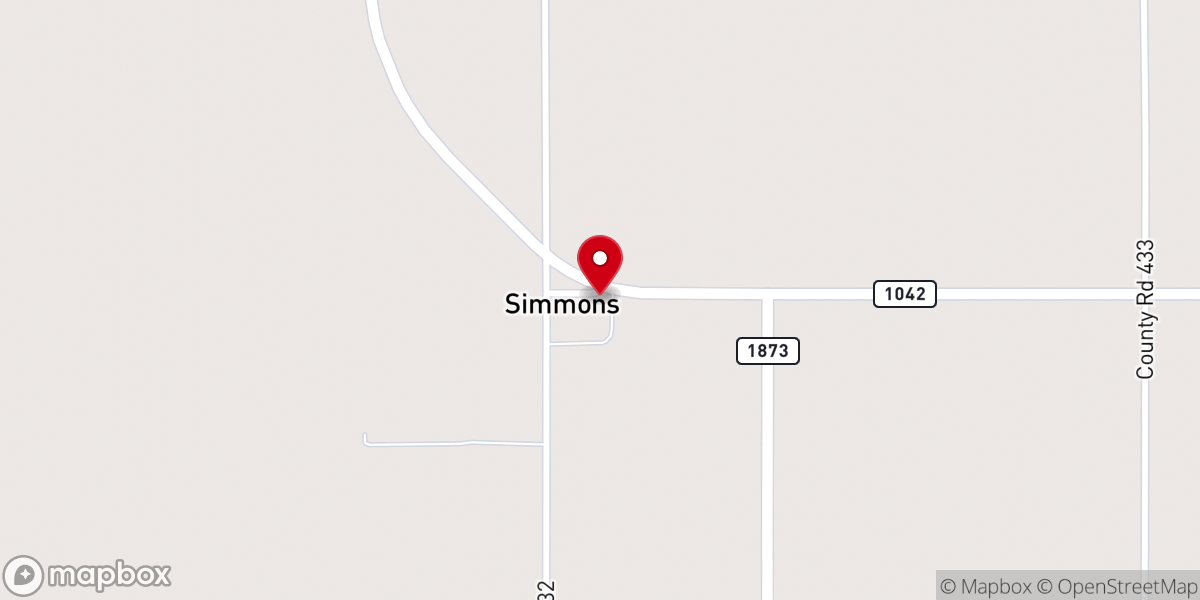 Map showing location of Simmons Community Church
