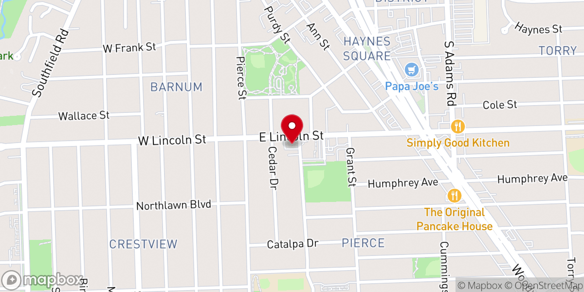 Map showing location of Birmingham Bible Institute