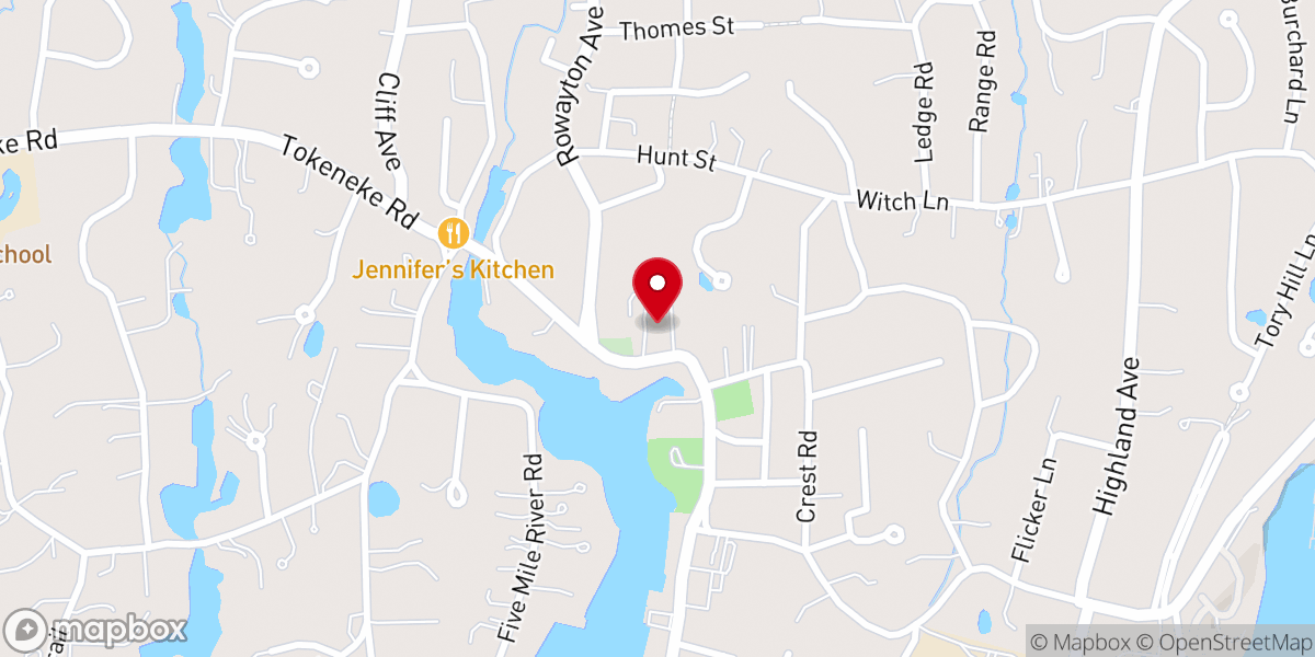 Map showing location of United Church of Rowayton