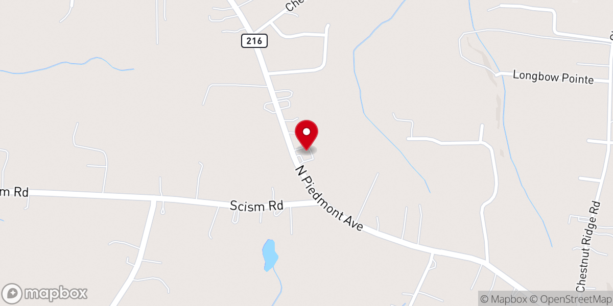 Map showing location of Penley's Chapel Church