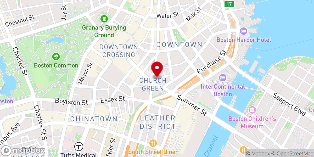 Map showing location of Seventh Day Adventist Reform Movement Boston Church