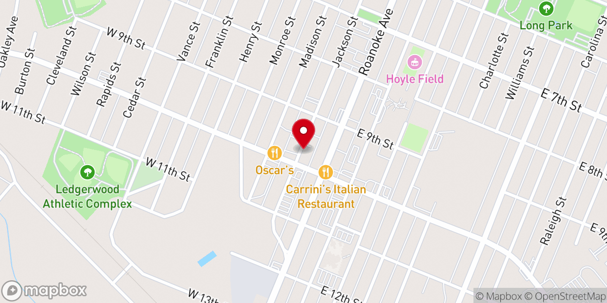 Map showing location of Rosemary Baptist Church