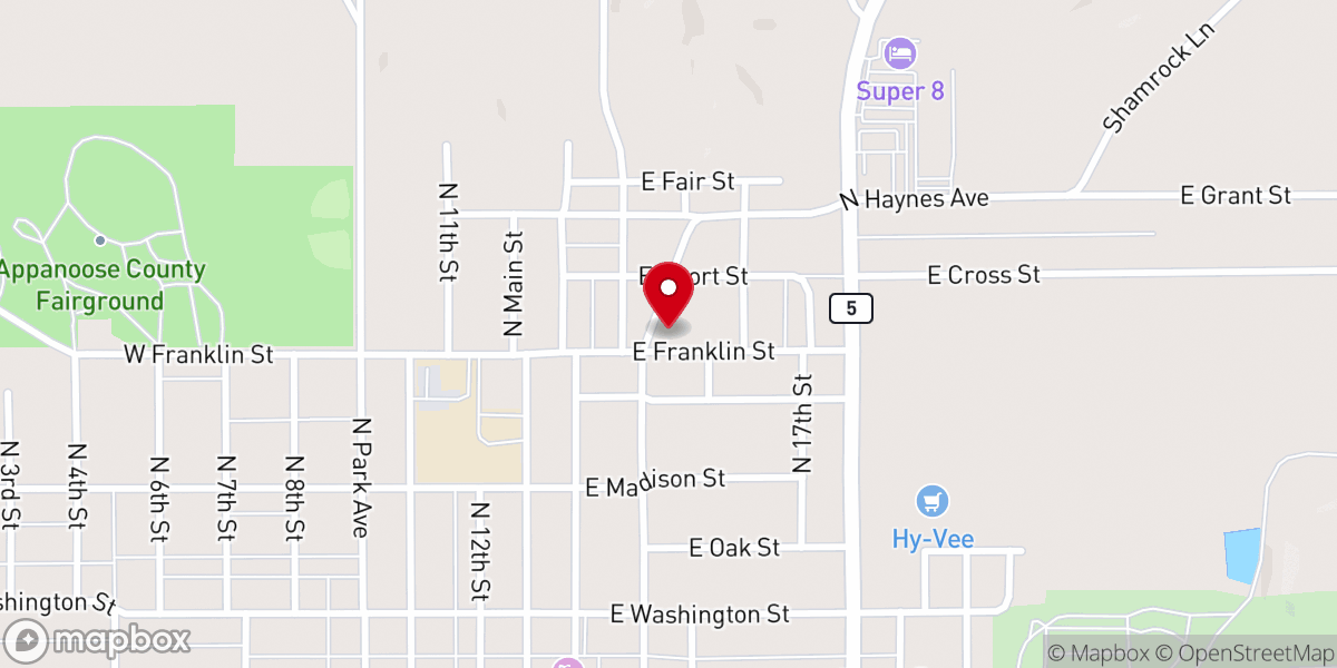 Map showing location of Church of Christ