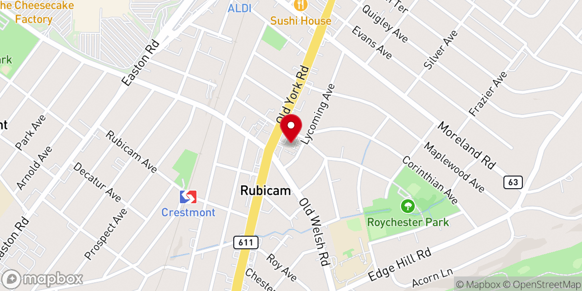 Map showing location of Holy Trinity Evangelical Lutheran Church