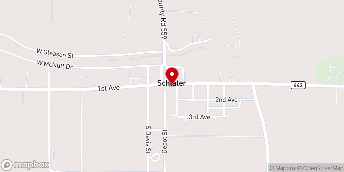 Map showing location of Schlater