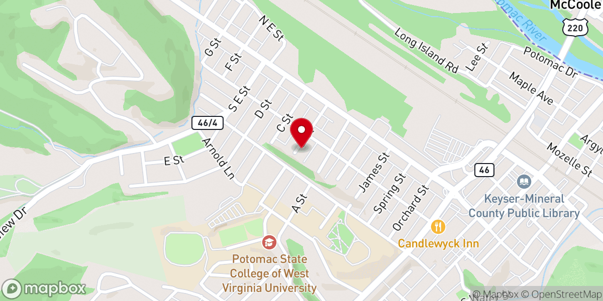 Map showing location of Church-McKee Arts Center