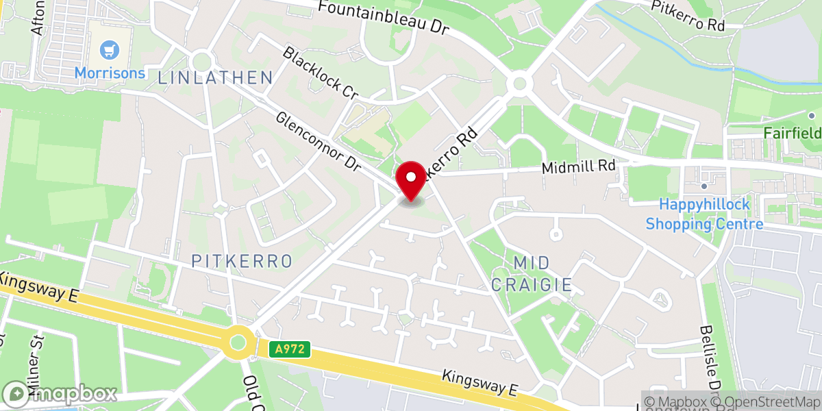 Map showing location of Bible Baptist Church