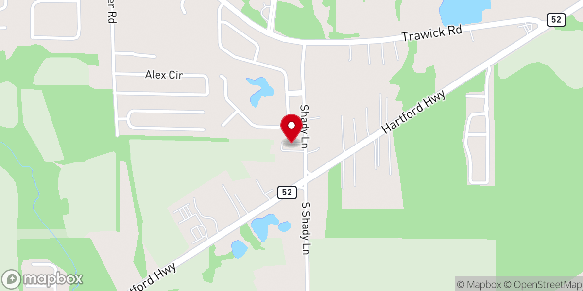 Map showing location of Dothan Baptist Church