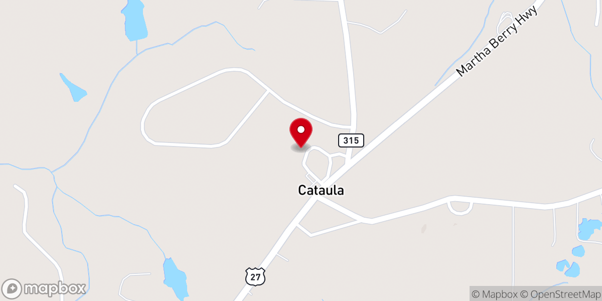 Map showing location of Cataula Chapel