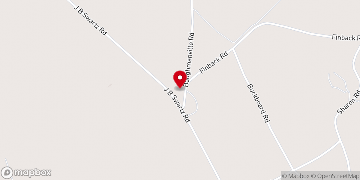 Map showing location of Baughmanville Baptist Church