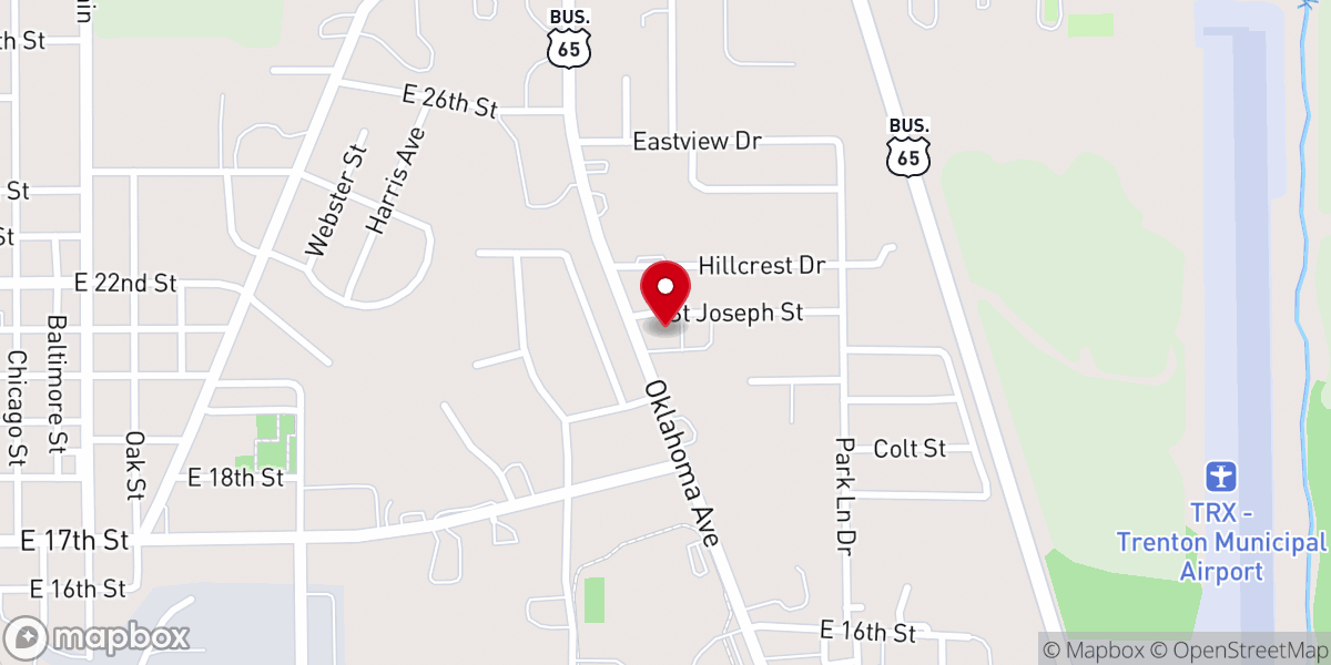 Map showing location of Saint Joseph's Catholic Church