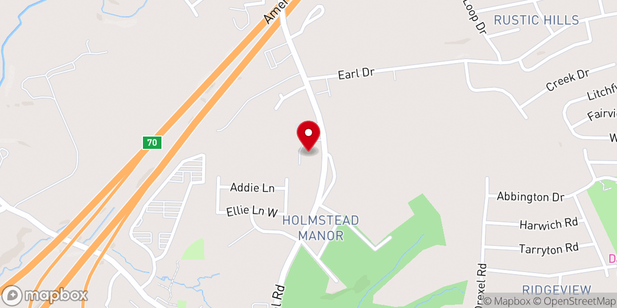 Map showing location of Epiphany Lutheran Church