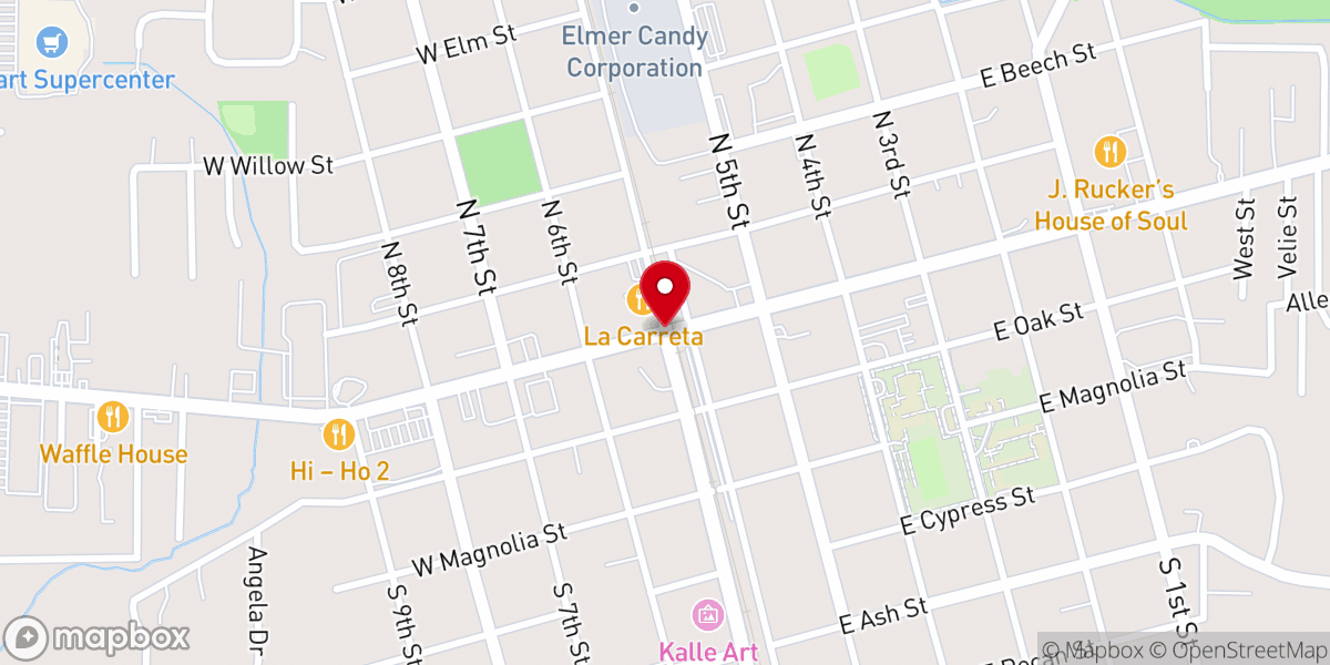 Map showing location of Church of Christ