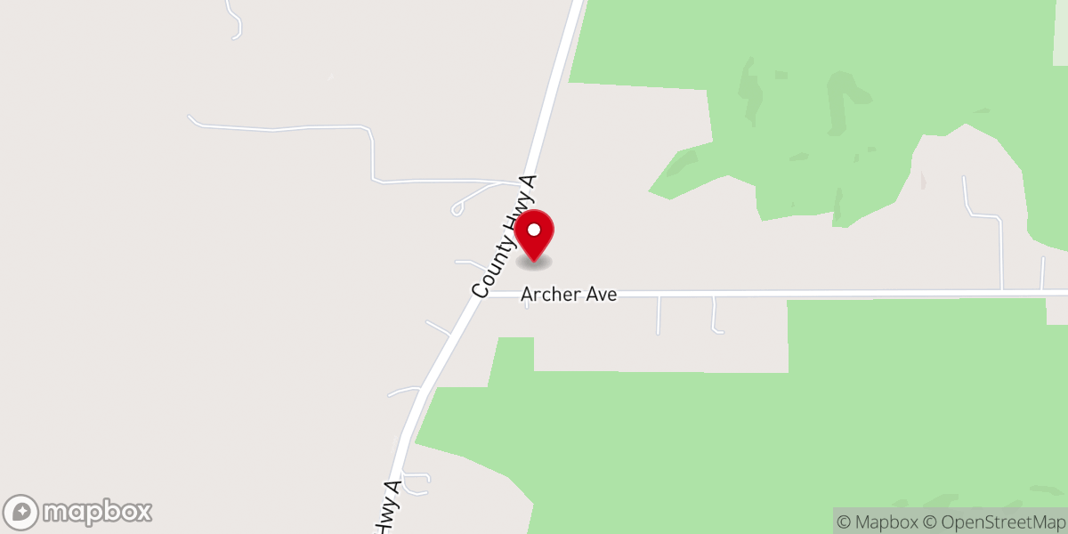 Map showing location of Saxeville Town Hall