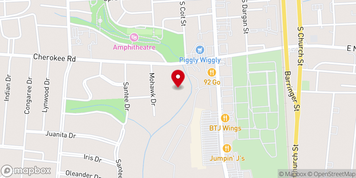 Map showing location of Immanuel Baptist Church