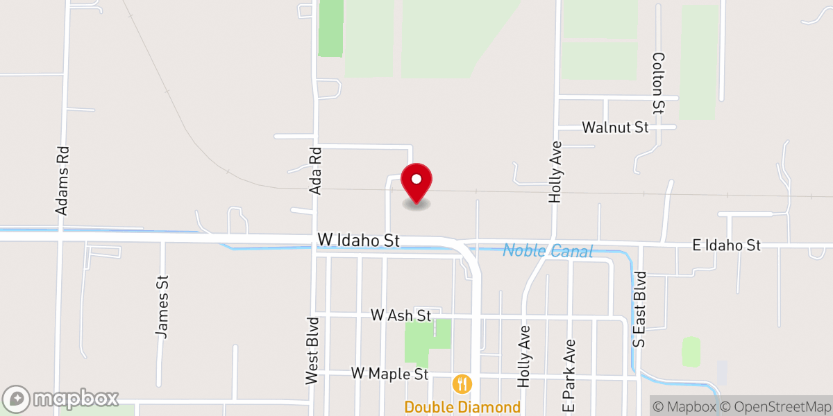 Map showing location of New Plymouth First Baptist Church