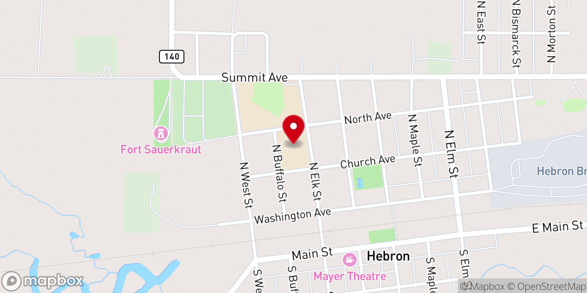 Map showing location of Head Start Hebron