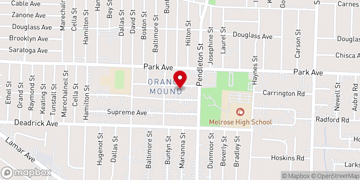 Map showing location of New Hope Missionary Baptist Church