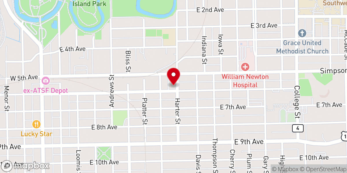 Map showing location of Second Baptist Church