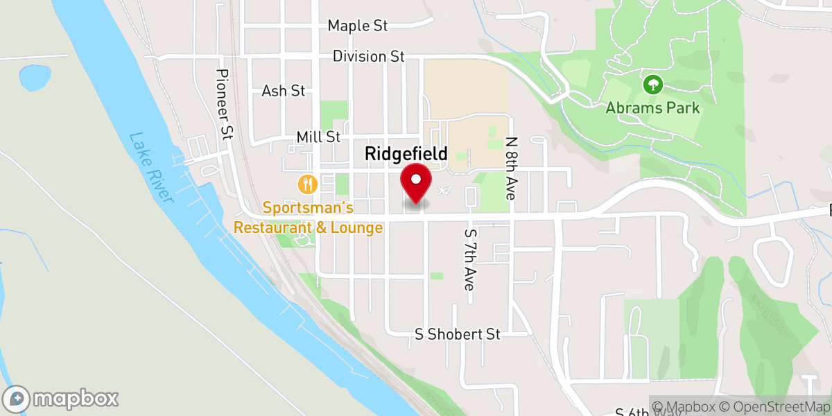 Map showing location of Ridgefield Mercantile
