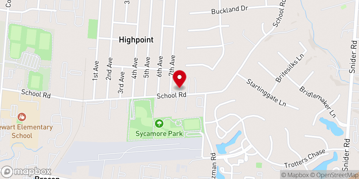 Map showing location of Highpoint Church (Blue Ash)