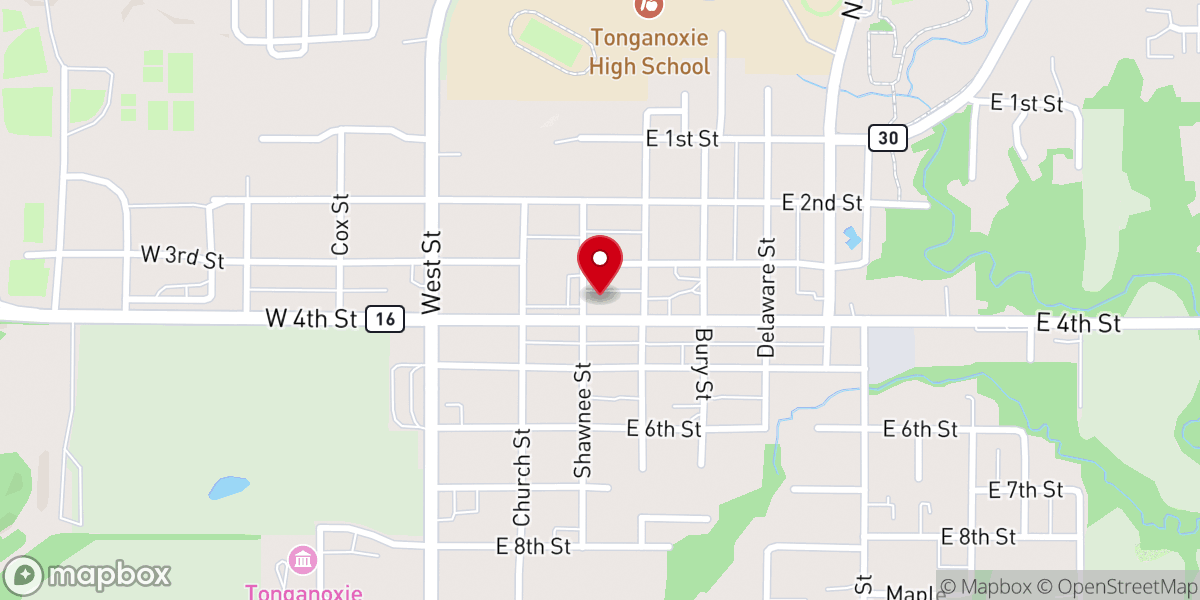 Map showing location of Congregational Church