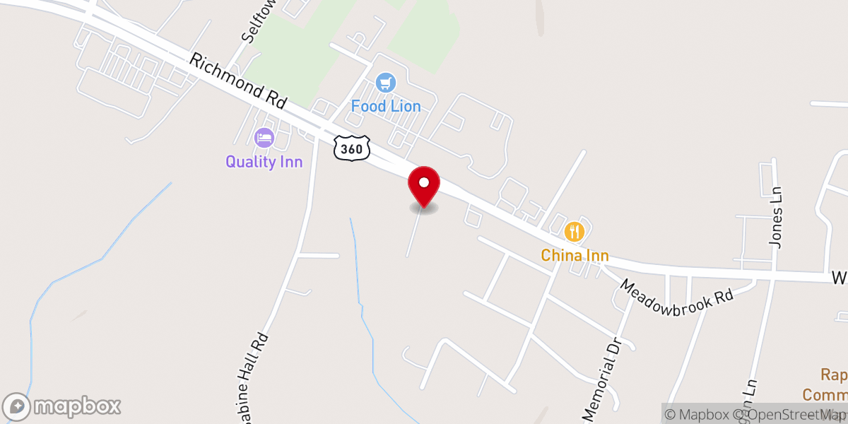Map showing location of Victory Baptist Church