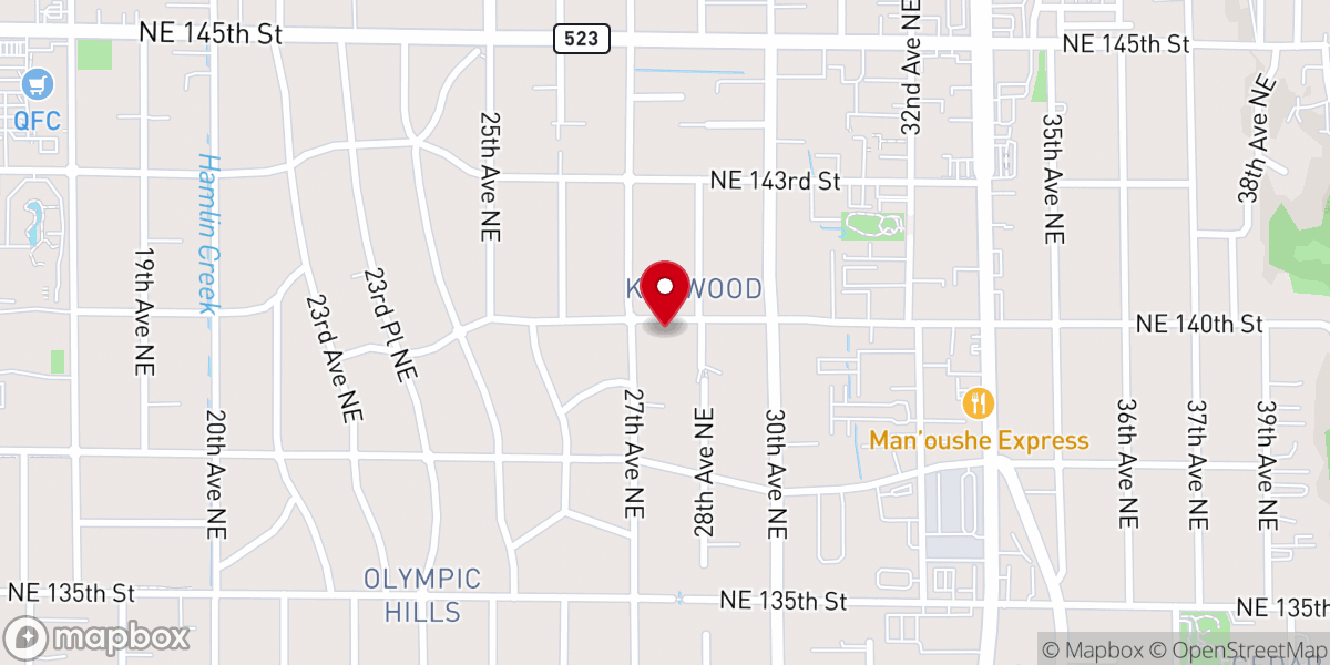 Map showing location of Olympic Hills Church of the Nazarene