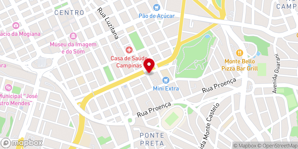 Map showing location of Arquidiocese de Campinas
